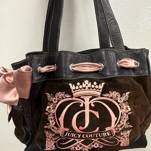 Juicy Couture Brown and Pink Embroidered Daydreamer